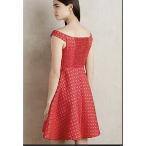 Anthropologie Moulinette Soeurs Womens Size 4 Red Off Shoulder Minette Dress